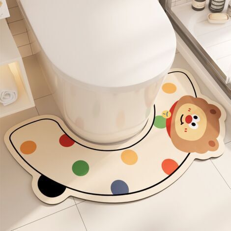 Tapis de bain, housse de siège de toilette motif teckel, tapis en forme de U, tapis de bain absorbant - 1 pièce