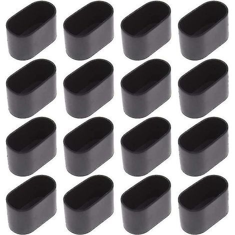 Lot de 30 embouts ovales en PVC noir 15 x 30 mm – Protection pour sols en bois dur et carrelage – Réduction du bruit (1/4)