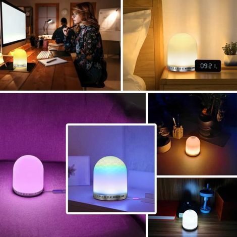 LED 7 Couleurs Lampe de Chevet Avec Contrôlée Télécommande (1/4)