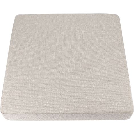 Quadratisches Kissen für Bodensitzplätze, Liegestühle, Tatami-Matten und Couchtische, erhöhtes Kissen (XXL-Größe), einzeln verpackt im Beutel – hellbeiges Leinen, 40 × 40 × 6 cm