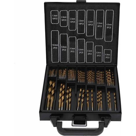 Set mit 99 HSS-Spiralbohrern für elektrische oder manuelle Bohrmaschinen, Durchmesser 1,0 bis 3,0 mm (1/5)
