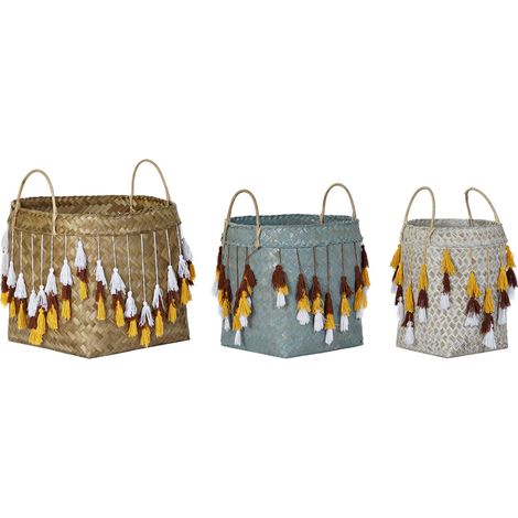 Cesta Set 3 Bambu 46X46X57 Flecos Multicolor DC184810 (1/4)