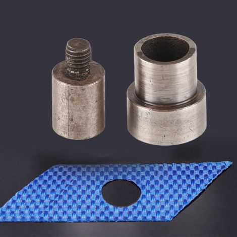 Poinçon métal 2 pièces pour cuir, matrice de perforation 1.5‑16mm, outil à trous ronds (14mm) pour maroquinerie (1/5)
