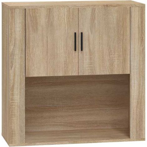 vidaXL Armario de pared madera contrachapada roble sonoma 80x33x80 cm (1/2)