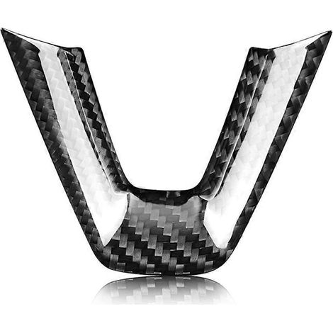 Garniture autocollante en fibre de carbone pour volant de voiture-- (1/5)