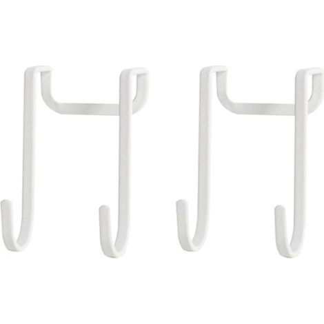 Crochet double à suspendre la porte d'un meuble – Lot de 2 Sans per age Idéal pour salle bain, cuisine, armoire, dortoir, serviettes, sacs et cintres - (1/5)