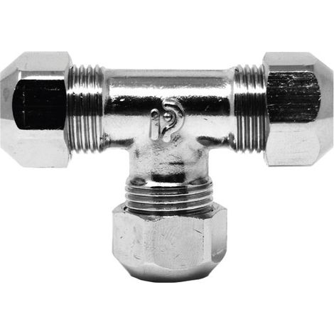 Raccordo Tee Femmina a Tenuta Ptfe per Tubo Rame Cromato 6900 Ø 6905101010