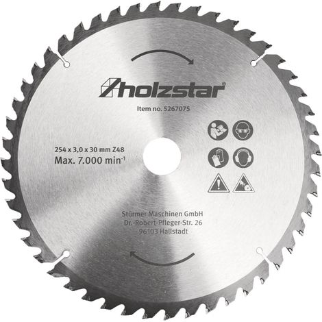 holzstar Sägeblatt 254 x 30 x 3,0 mm Z48 (1/2)