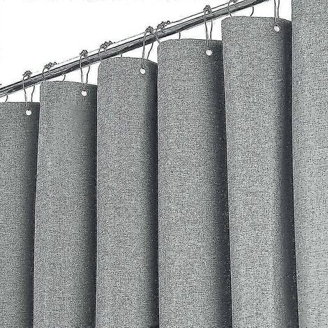 Extra long shower curtain 180 x 240 cm, large linen textured fabric shower curtain, large (1/5)