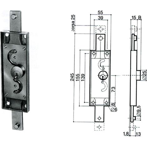 Prefer A312-0012 Serratura Verticale Sx - Acciaio Certificato - Sicurezza Resistente