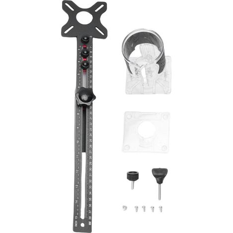 Support de fraisage pour défonceuse, gabarit de découpe circulaire multifonctionnel réglable en alliage d'aluminium avec base de défonceuse amovible (1/5)