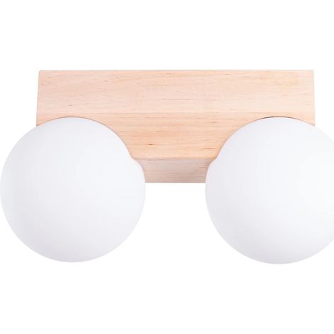 Regleta Liea 2 luces, madera natural (1/5)