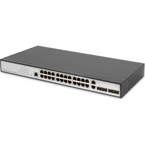 Digitus Switch Livello 2 Gigabit Ethernet, 24 porte, 2 Porte RJ45/SFP-Combo + 2 Porte Uplink SFP (1/4)