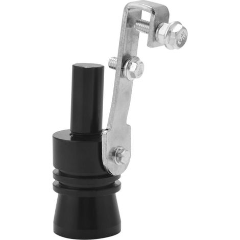 Simulateur de soupape de décharge (BOV) en aluminium avec sifflet de turbo, tuyau d'échappement noir (taille XL) (1/4)
