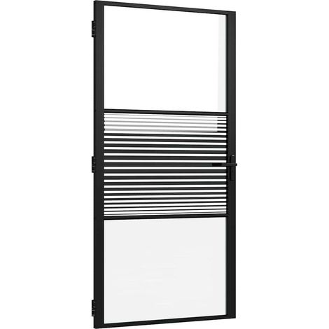 Porte en verre Rayé Noir 76 x 3.5 x 201.5 cm Aluminium