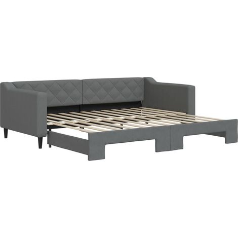 Maison Exclusive - Tagesbett Ausziehbar Dunkelgrau 90x200 cm Stof