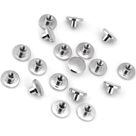 20 Pièces Rivets Pour Cuir Kits Vis Chicago Rivet A Visser Laiton Fileté Écrou à Tête Plate Rivets à Ongles Vis en Cuir Artisanat Réparation Fournitures (5mm) (1/5)