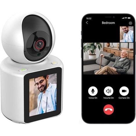 Telecamera bidirezionale per animali domestici con schermo HD da 2,8 pollici, videocamera per videochiamate 1080P, adatta per la sicurezza interna, dispositivo di sicurezza per babysitter, cani e neon (1/5)