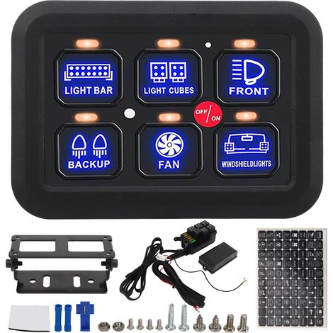 Jeffergarden – Panneau de commutation LED 6 gangs – Commande tactile – Gradation automatique – Protection contre surtensions – Installation facile Plug and Play (1/5)