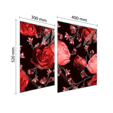 PIASTRA PROTETTIVA IN VETRO PER STUFA 70x52 ROSE (1/5)