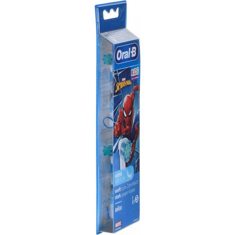 Oral-B Kids Spiderman Aufsteckbürsten für elektrische Zahnbürsten, extra weiche Borsten, für Kinder ab 3 Jahren, 3 Stück