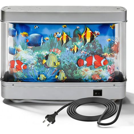 Lampe d'aquarium LED, pour enfants, lampe d'aquarium artificielle, fausse lampe de simulation dynamique de l'océan virtuel avec prise européenne (1/5)