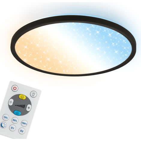 Panneau LED Télécommande Dimmable CCT Ciel Étoilé Noir 30x4 cm (1/5)