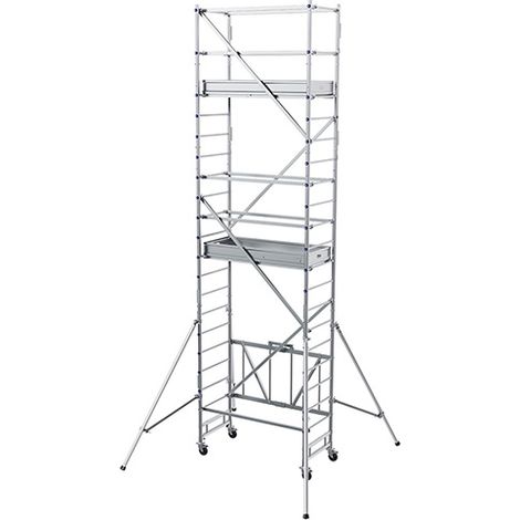 Trabattello pieghevole 2 piani - Altezza max. di lavoro 6.65m - POP516L