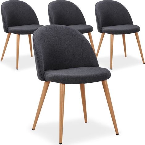 Lot de 4 chaises scandinaves Maury Gris Foncé