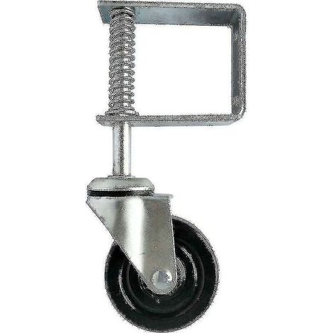 Roue de porte à ressort en caoutchouc robuste de 4 pouces, roulette à ressort, rouleau de porte de maison (1 pièce, noir) -