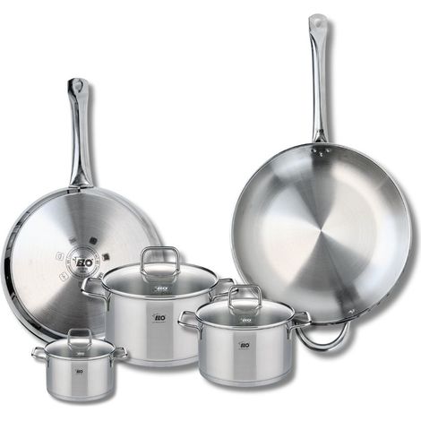 Ensemble de 2 Poêles de cuisson 28 et 32 cm et 3 faitouts 12, 16 et 20 cm Elo Profi Citrin (1/5)