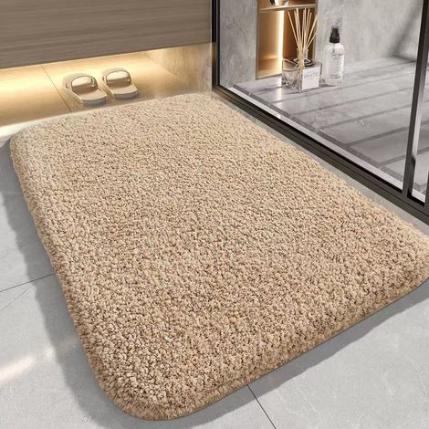 Tapis de bain absorbant antibactérien à ions argent Ag+, épais 3,5 cm, poils denses 200%, antidérapant et à séchage rapide, plusieurs tailles et coloris