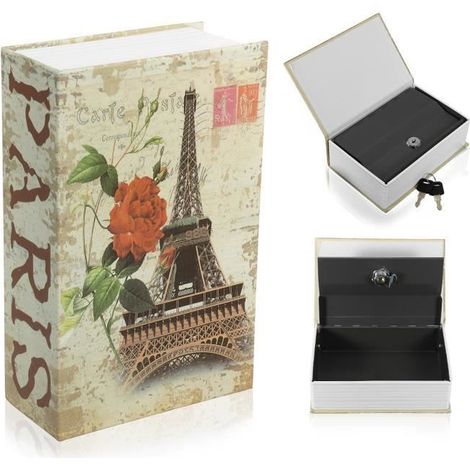 Coffre-fort à 2 clés Tirelire Dictionnaire Sécurité Économiser Coin Storage Epargne Monnaie (1/4)