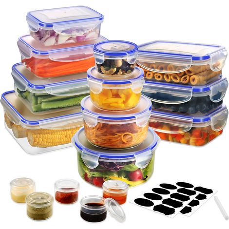 Boîte Conservation Alimentaire 32 Pièces, Sans BPA Boîte Alimentaire Set, Plastique Boîte Hermetique Alimentaire, 100% Étanche, Adaptés au Micro-ondes et au Congélateur (1/5)