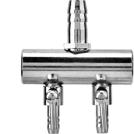 Vanne de régulation de débit d'air pour aquarium en acier inoxydable, raccord 8 mm vers 4 mm (2 voies) (1/5)