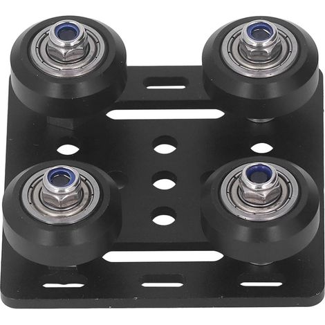 Poulie profilée en aluminium pour rail de guidage à rainure en V, plaque de support arrière pour imprimante 3D avec 4 poulies