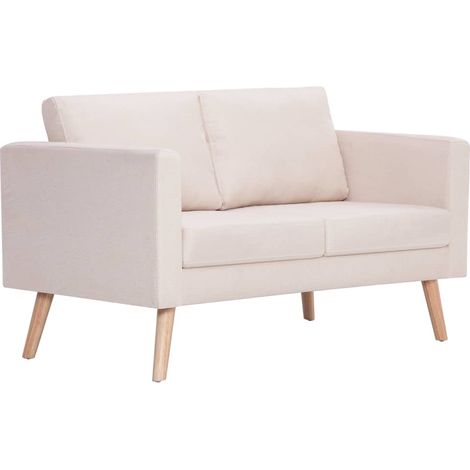Sofá 2 plazas para salón interior hogar tela crema 020020694