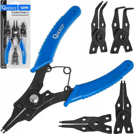 GEKO Seeger Zange 160 mm mit austauschbaren Spitzen 4 Stück G01687
