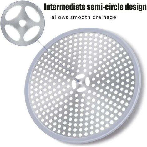 Duschablauf, Haarfilter, Duschablaufsieb, Haarfänger für die Dusche, Spülbeckenablaufabdeckung, Haarfänger für den Duschablauf – Silber, Edelstahl und Silikon 1 (1/3)