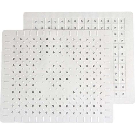 blanc Lot de 2 tapis de protection pour évier de cuisine en caoutchouc antidérapant durable, facile à nettoyer et à couper soi-même. (1/5)