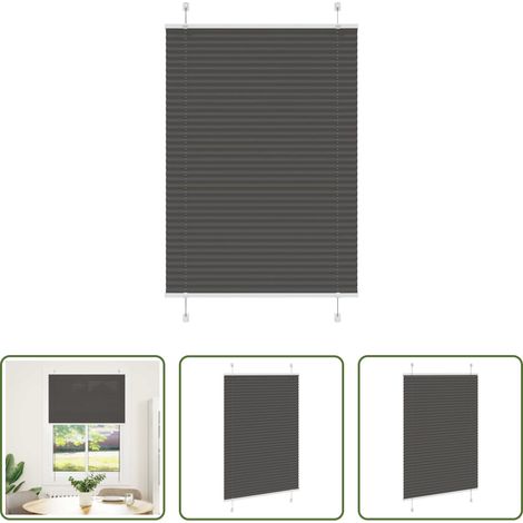Fensterrollos - Plissee Schwarz 90x100 cm Stoffbreite 89,4 cm Polyester (1/5)