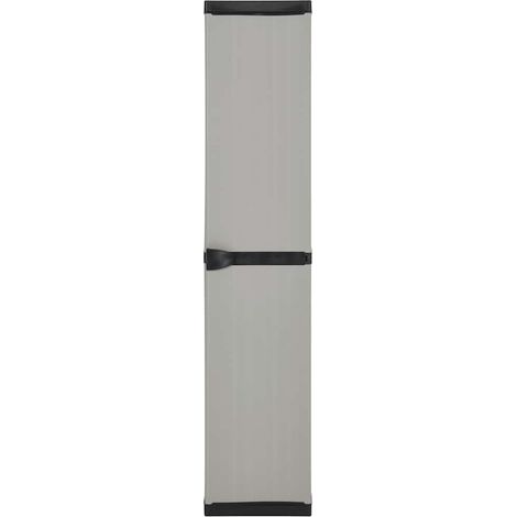 Maison Exclusive - Armadietto da Giardino con 3 Ripiani Grigio e Nero 34x40x168 cm (1/5)
