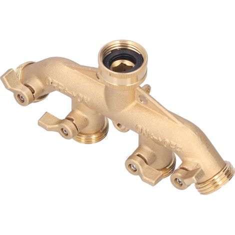 Distributeur de Robinet 4 Sorties, Raccord de Tuyau d'Arrosage pour Jardin, Embout NPT 3/4 (1/5)