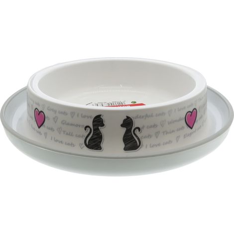 Ecuelle blanche cats in love 210 ml pour chat - animallparadise (1/4)