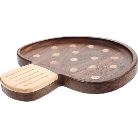Plateau en bois de couleur naturelle avec motif champignon (1 pièce) (1/5)
