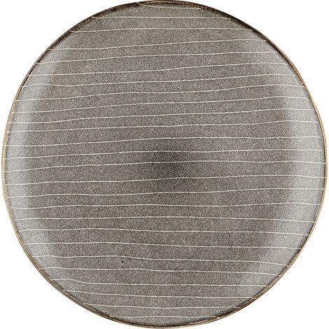 Gestreifter grauer Teller, 26,5 cm