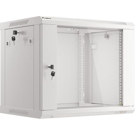 ARMARIO LANBERG MURAL 9U 600X450 RACK 19 FLAT PACK V2 PUERTA CRISTAL GRIS (1/4)