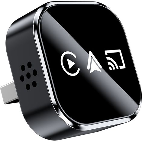 Adaptador inalámbrico 3 en 1 para iPhone CarPlay: CarPlay inalámbrico + Mirroring Link + Plug and Play, adaptador USB/Tipo C CarPlay mini y estable.