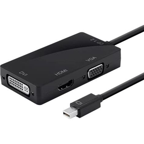 DLH DY-TU3574 - Convertisseur interface vidéo - Mini DisplayPort (M) pour HD-15 (VGA), DVI-I, HDMI (F) - 17 cm