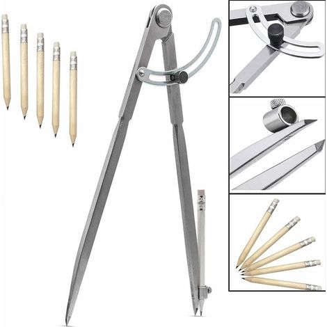Compasso a punta da 300 mm / 12 pollici, pennarello grande con portapenne per disegnare cerchi, lavorazione del legno, lavorazione dei metalli e lavorazione della pelle (1/5)